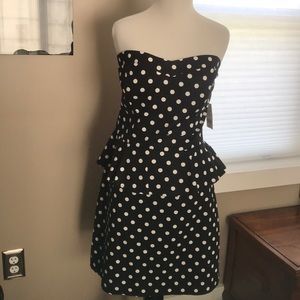 New Strapless Polka-Dot Dress
